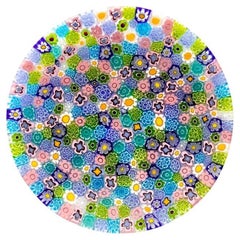 Multicolor millefiori Murano glass dish  ø 13 cm