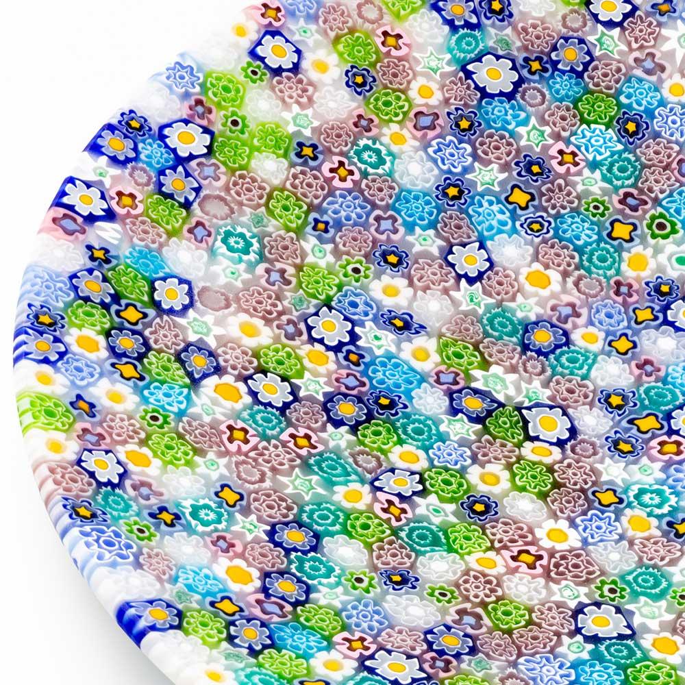Mehrfarbige Schale aus Muranoglas mit Millefiori  ø 19 cm (Handgefertigt) im Angebot
