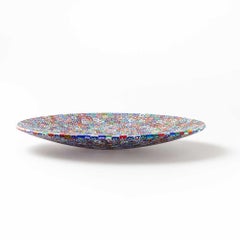 Multicolor millefiori Murano glass plate ø 24 cm