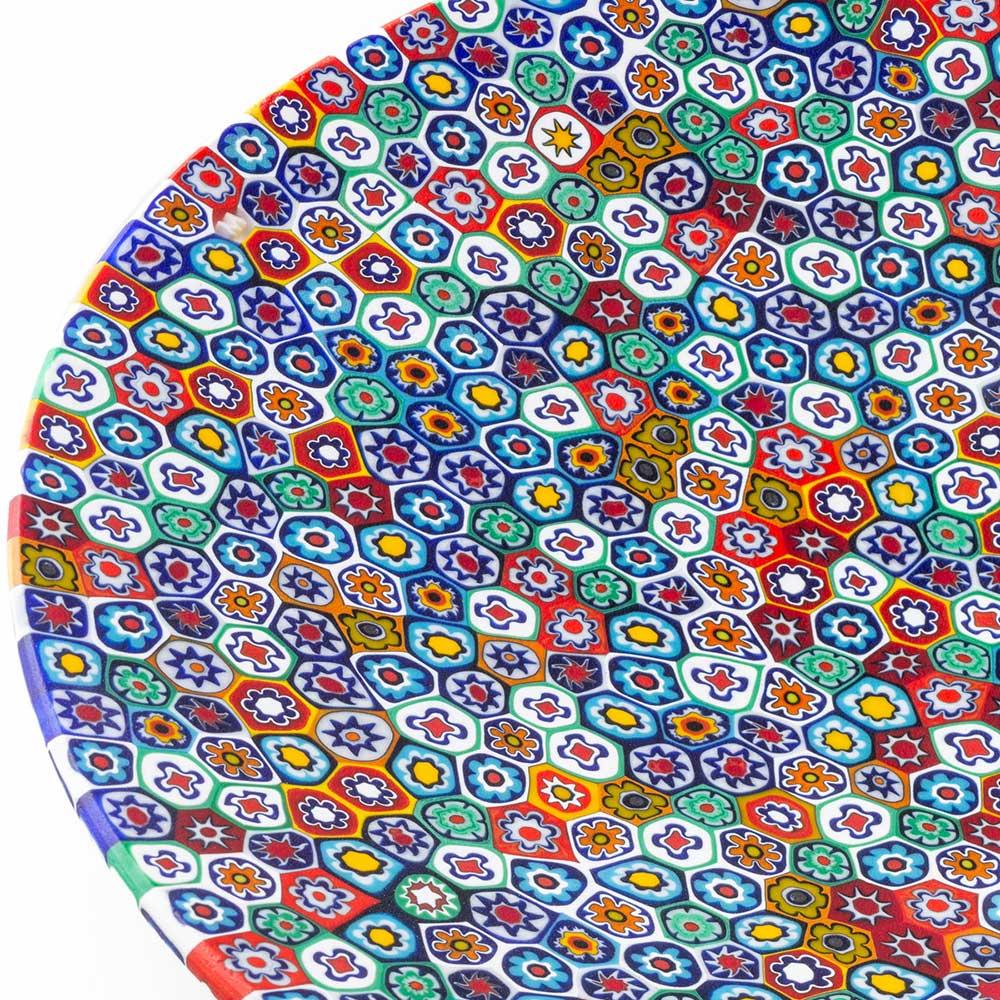 Mehrfarbige Millefiori-Schale aus Muranoglas ø 24 cm (Handgefertigt) im Angebot