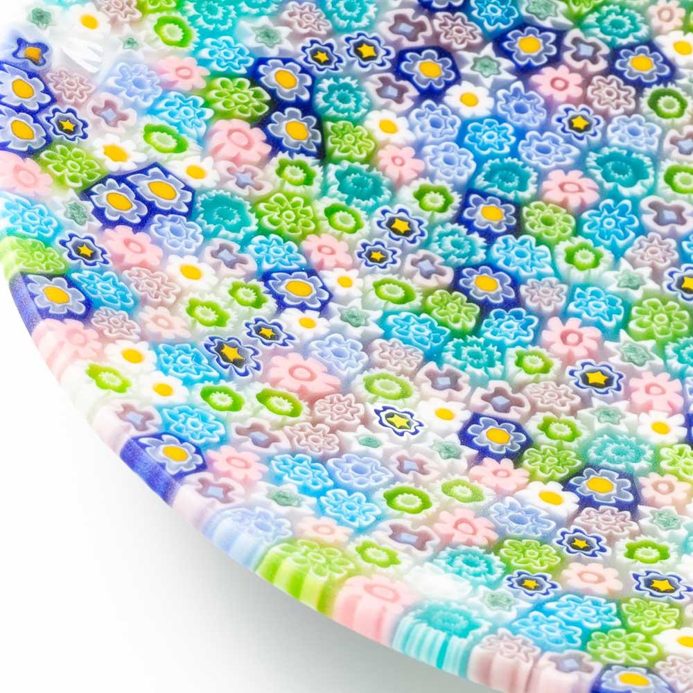 Mehrfarbige Schale aus Muranoglas mit Millefiori  ø 24 cm (Handgefertigt) im Angebot