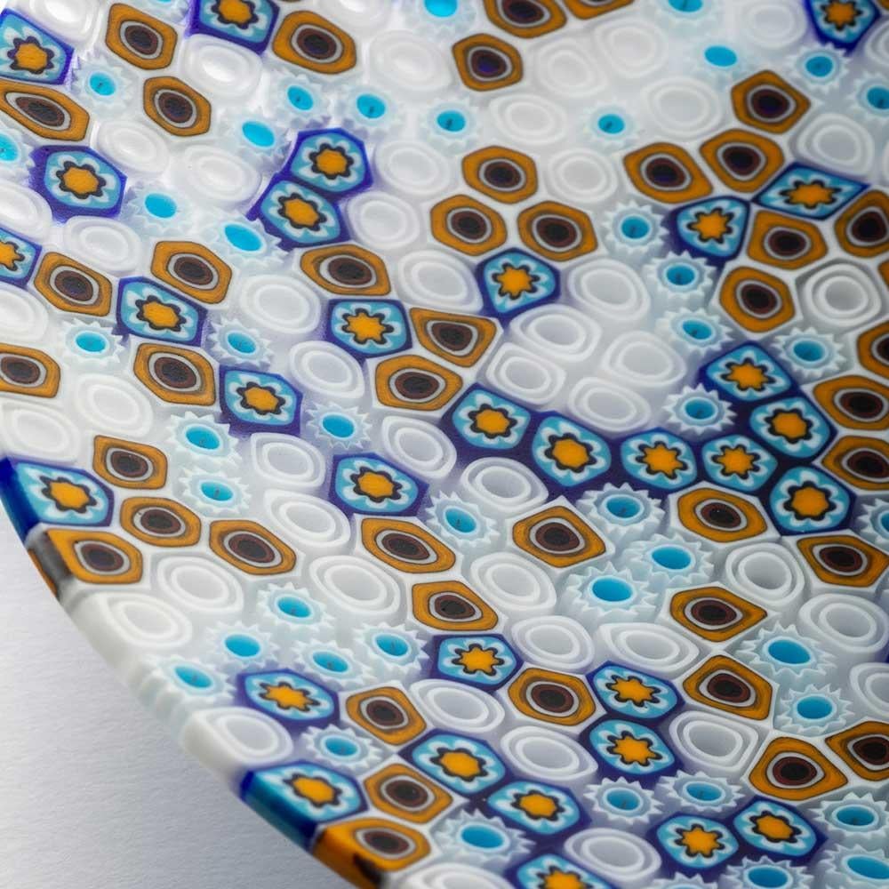 Mehrfarbige Schale aus Muranoglas mit Millefiori  ø 24 cm (Handgefertigt) im Angebot