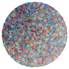 Multicolor millefiori Murano glass plate ø 24 cm
