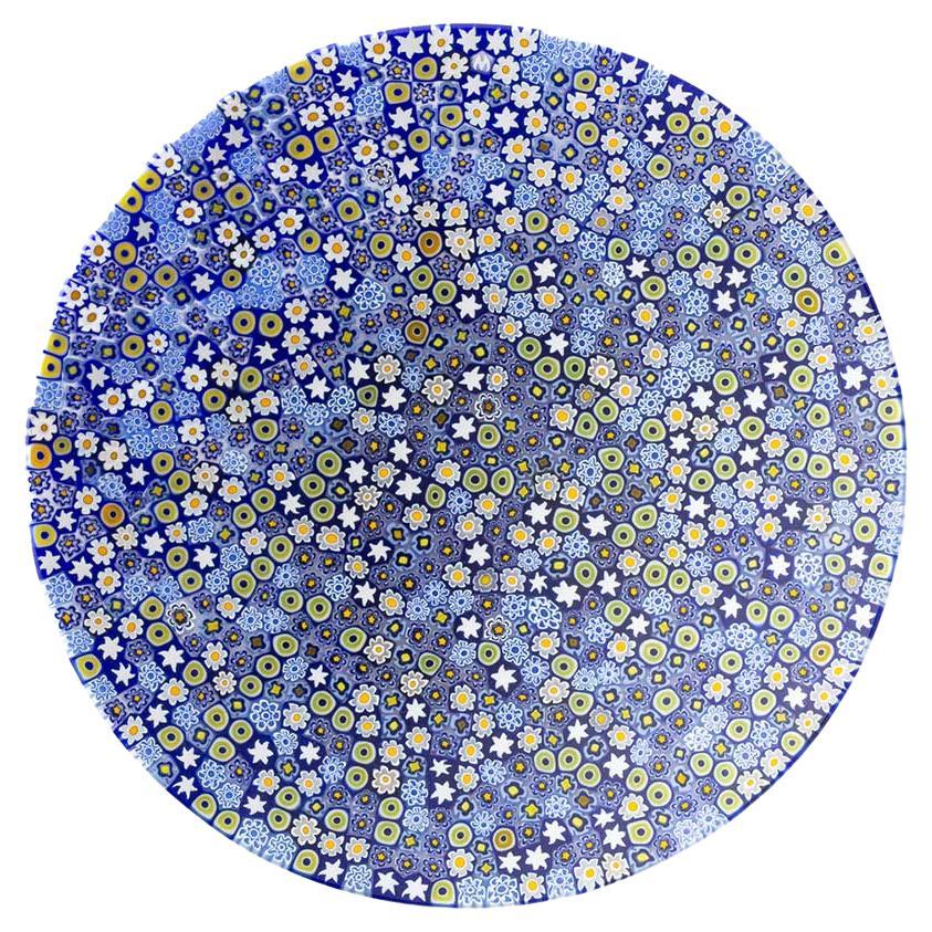 Murano glass dish millefiori multicolor blue ø 24 cm