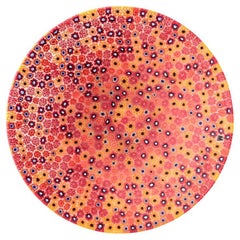 Red multicolor millefiori Murano glass plate ø 19 cm