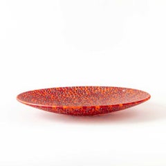 Plato rojo multicolor millefiori de cristal de Murano ø 24 cm