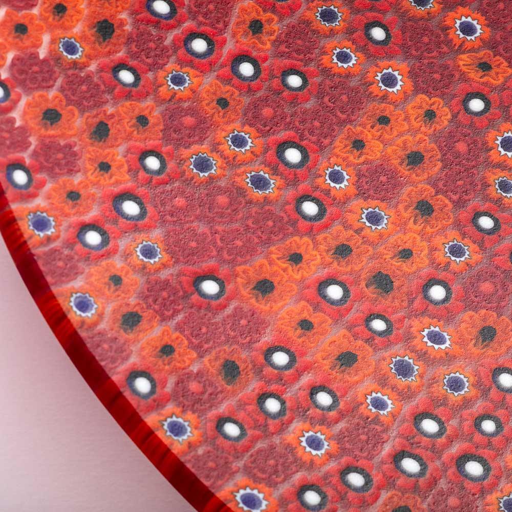 Rote mehrfarbige Millefiori-Schale aus Muranoglas  ø 24 cm (Handgefertigt) im Angebot