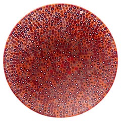 Red multicolor millefiori Murano glass dish  ø 24 cm
