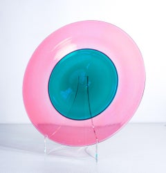 Piatto in vetro soffiato di Murano, design Yoichi OHIRA per DE MAJO. 1990