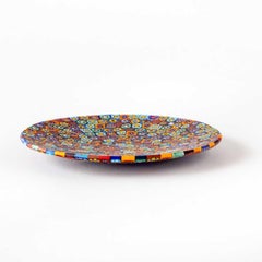 Murano glass Millefiori dish in multicolor murrine ø 13 cm