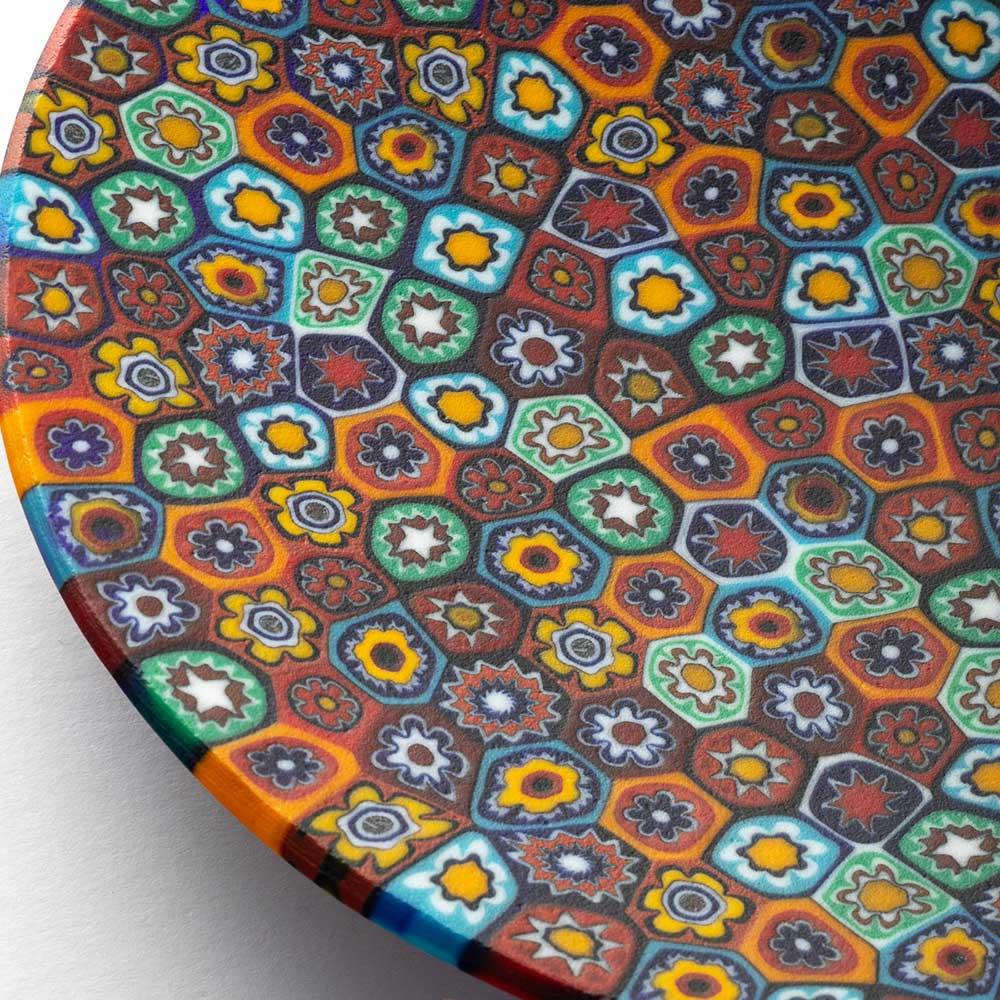 Millefiori-Schale aus Muranoglas in mehrfarbigem Murrine ø 13 cm (Handgefertigt) im Angebot