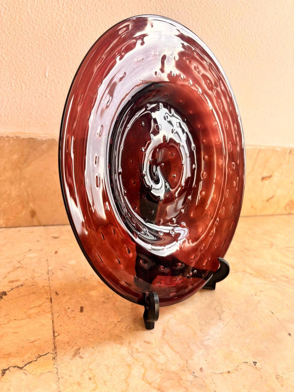 Mid-Century moderno Piatto ovale concavo Seguso bullicante  della metà del secolo scorso 1950. in vendita