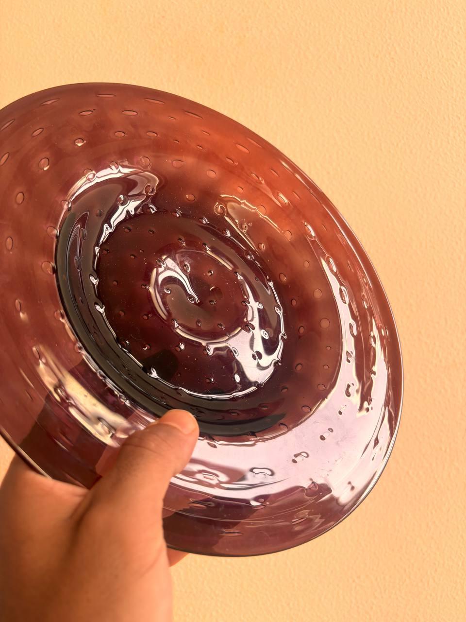 Piatto ovale concavo Seguso bullicante  della metà del secolo scorso 1950. In condizioni buone in vendita a Palermo, IT