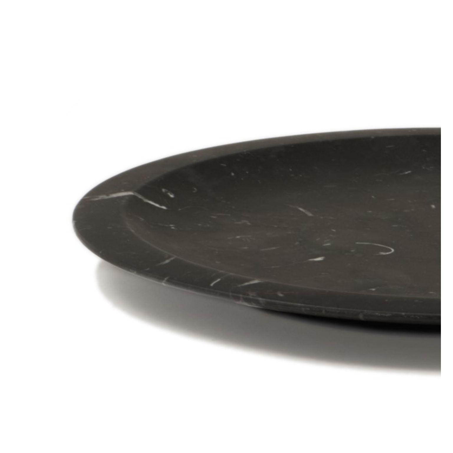 Modern Piatto Piano #1, Dining Plate, Black by Ivan Colominas