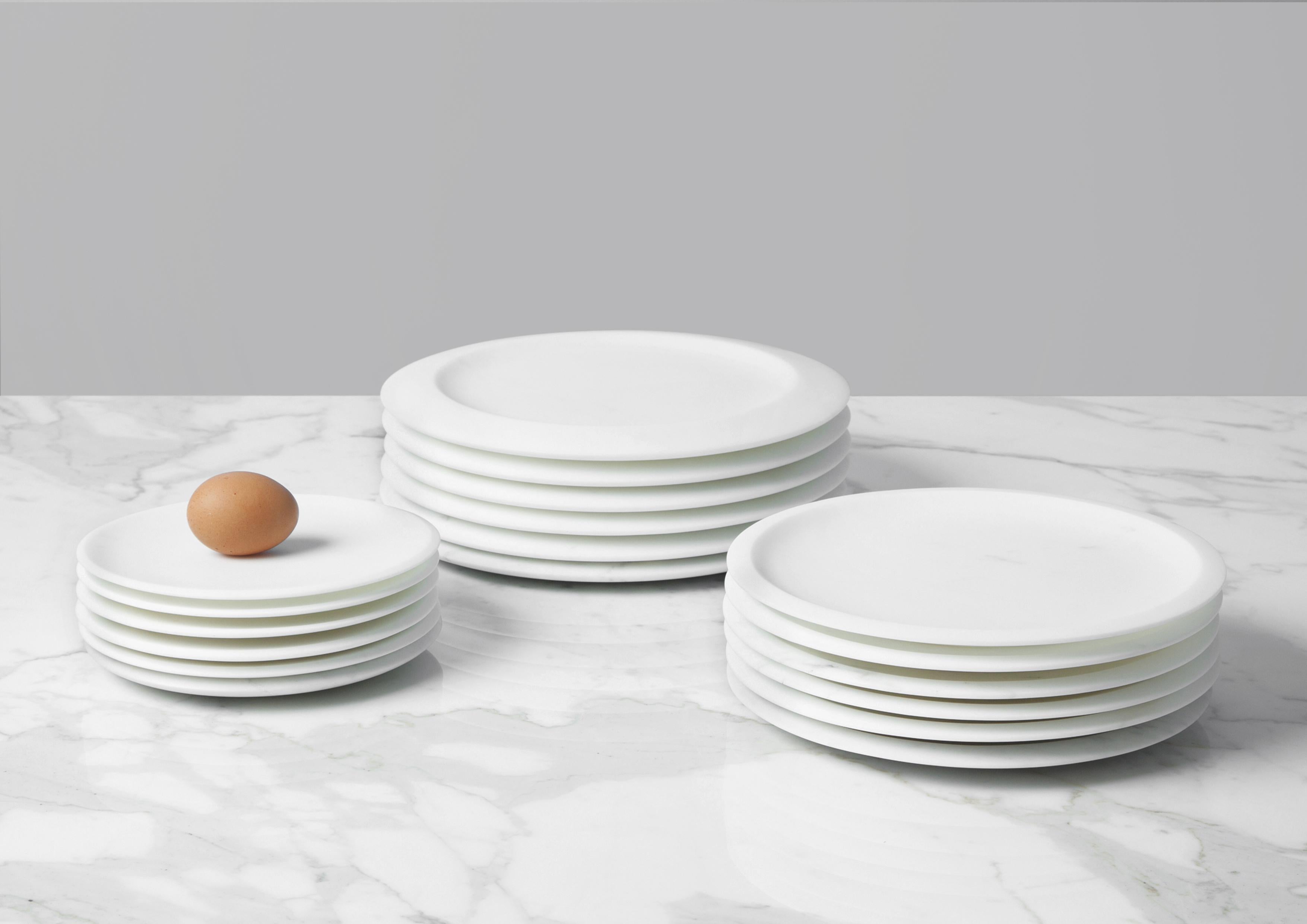 Modern Piatto Piano #1, Dining Plate, White by Ivan Colominas