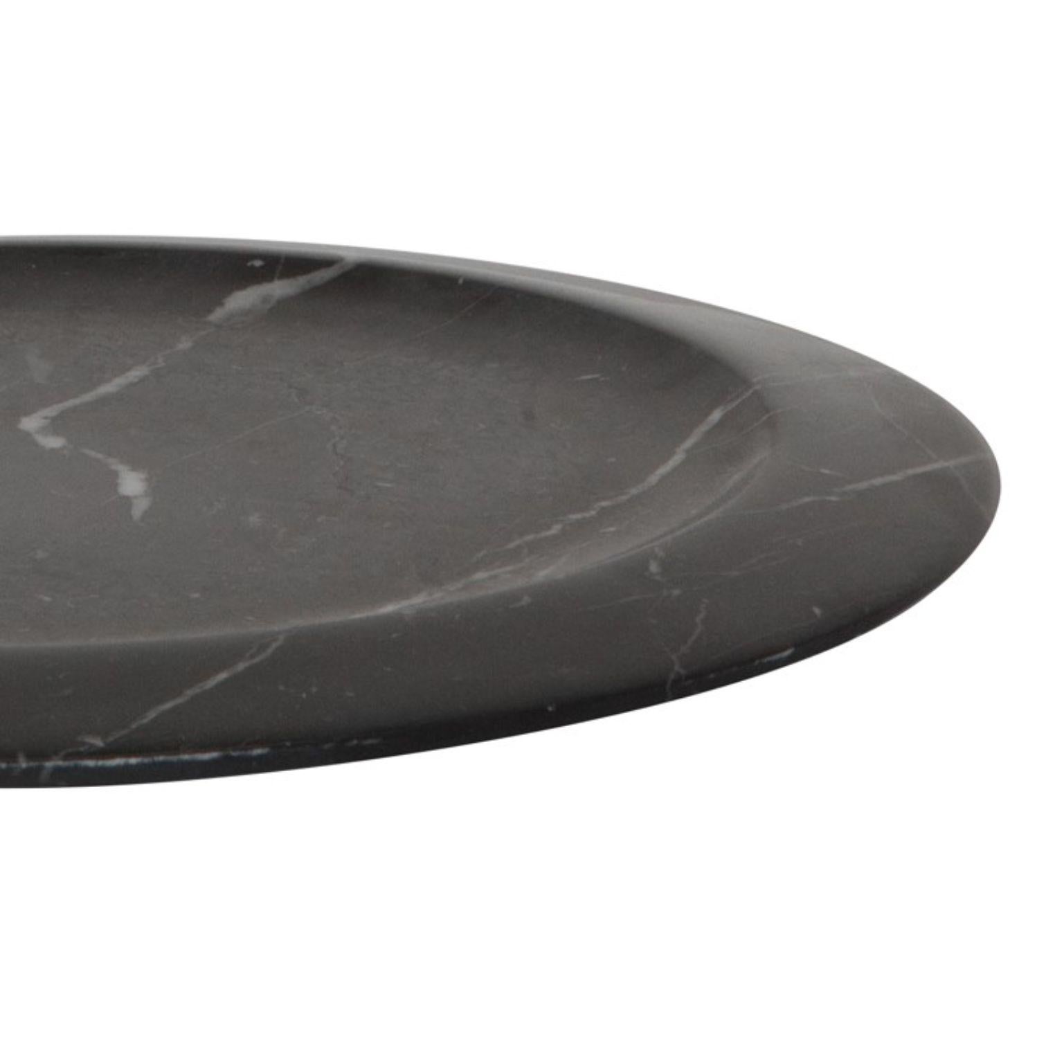Modern Piatto Piano #2, Dining Plate, Black by Ivan Colominas