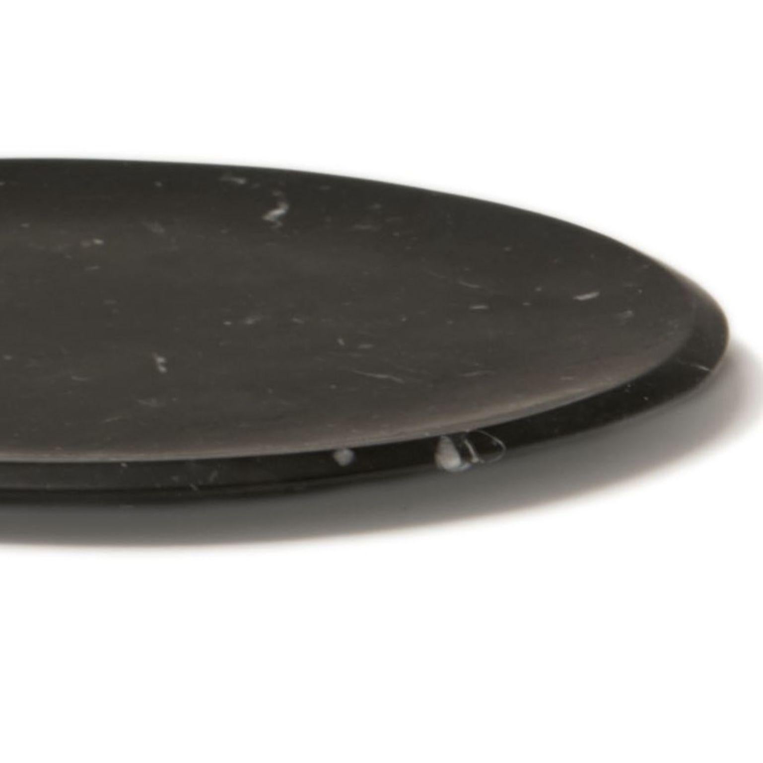 Marble Piatto Piano #3, Side Plate, Black by Ivan Colominas
