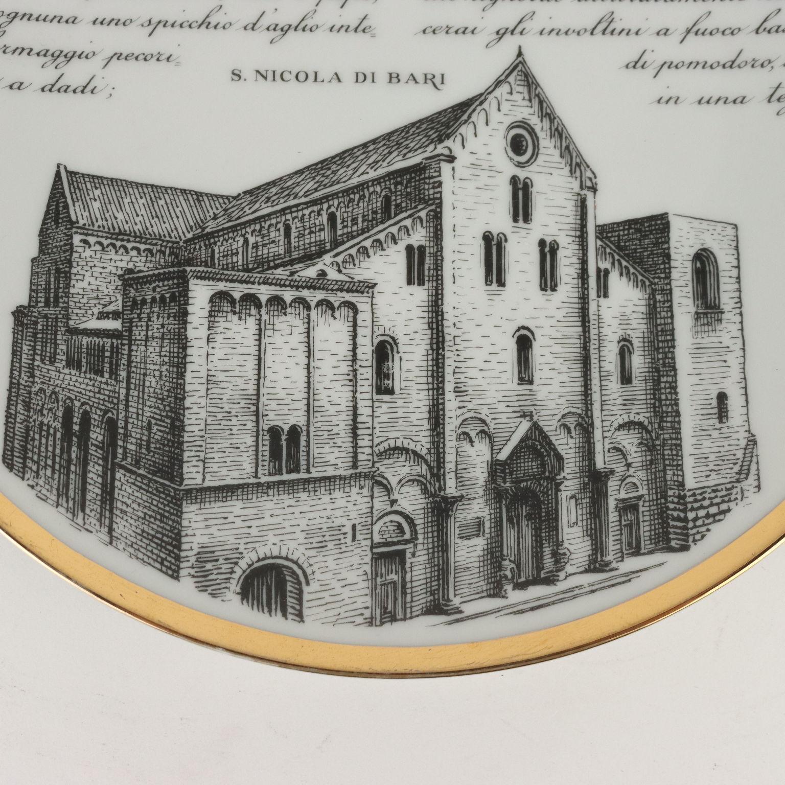 Piatto Piero Fornasetti Specialità Milanesi Italia Anni '60 '70 In Good Condition In Milano, IT