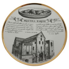 Piatto Piero Fornasetti Specialità Milanesi Italia Anni '60 '70