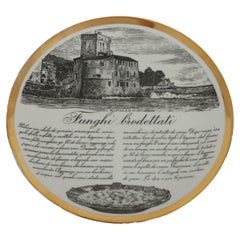 Piatto Piero Fornasetti Spécialités milanaises Italie 1960-1970