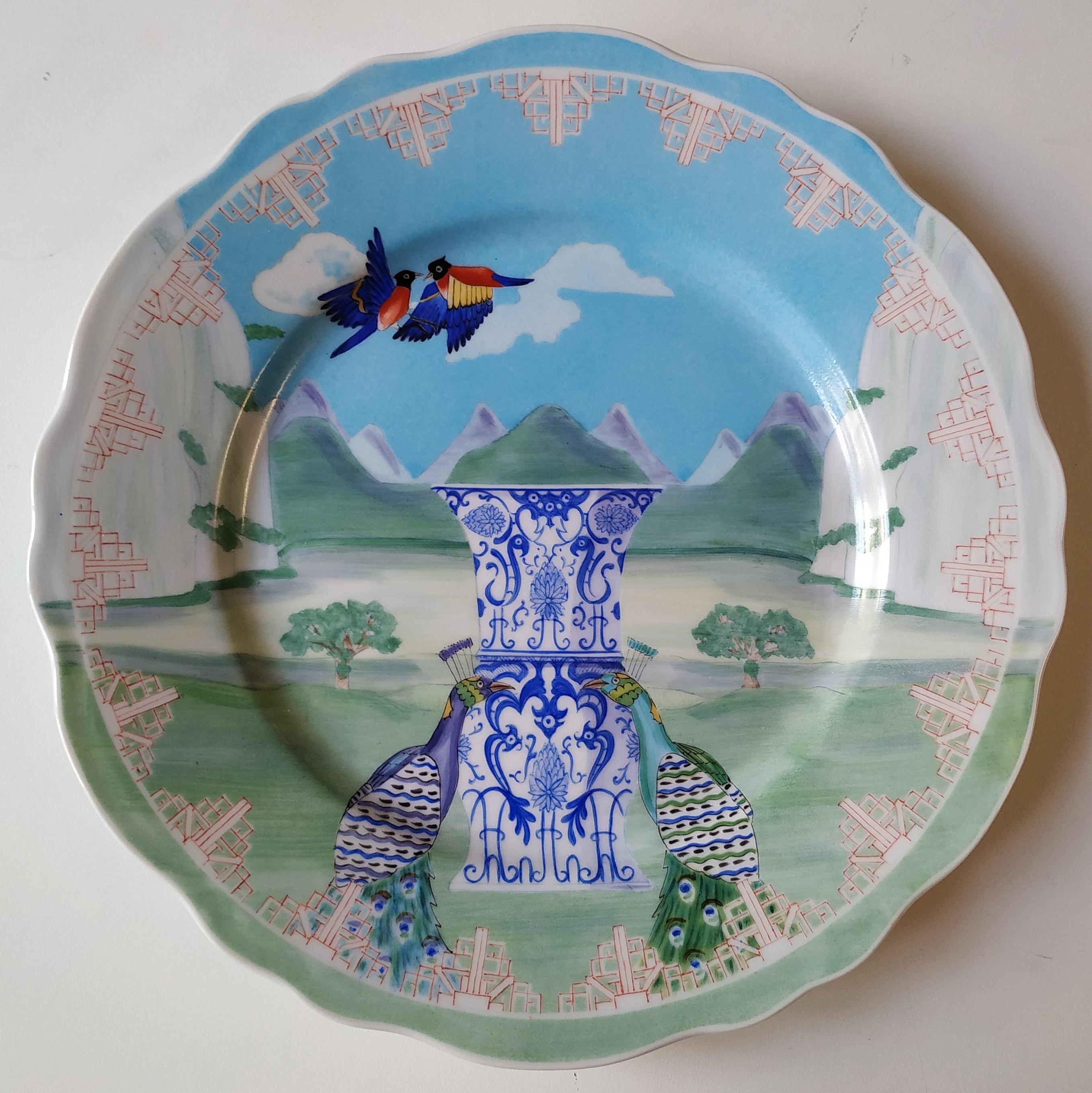 Hand-painted French porcelain plate  For Sale 3