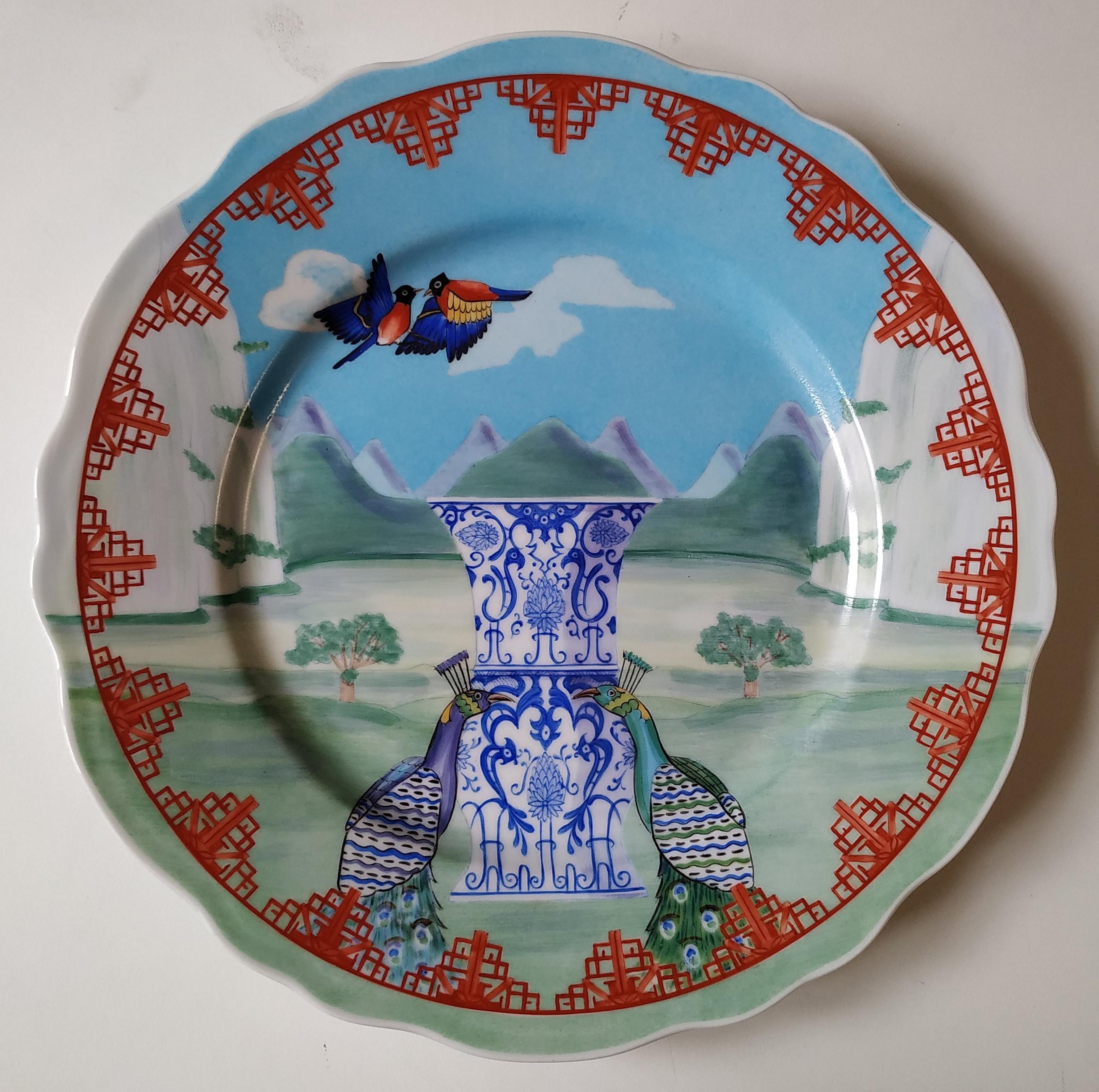 Hand-painted French porcelain plate  For Sale 4