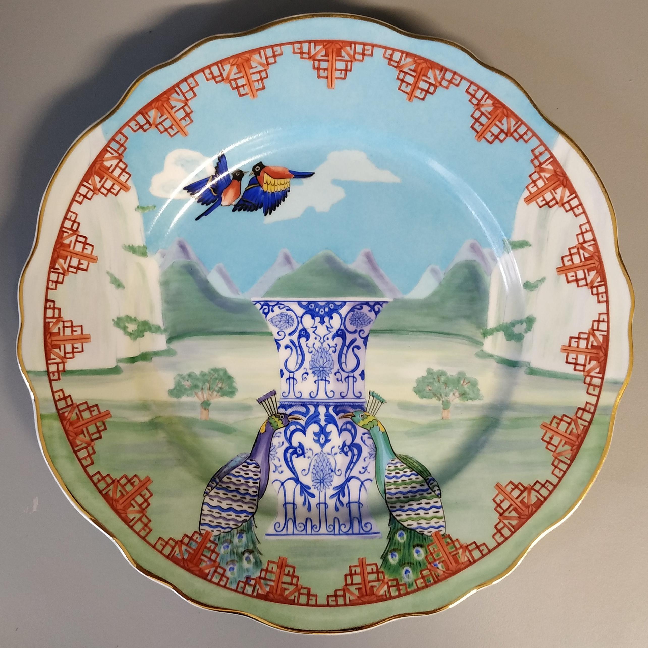 Hand-painted French porcelain plate  For Sale 5