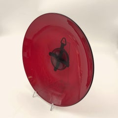 Rote Muranoglasschale, frühes 20. Jahrhundert, Venedig