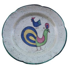 Piatto rotondo di Avallone Vietri con decoro centrale 1950s con Uccello