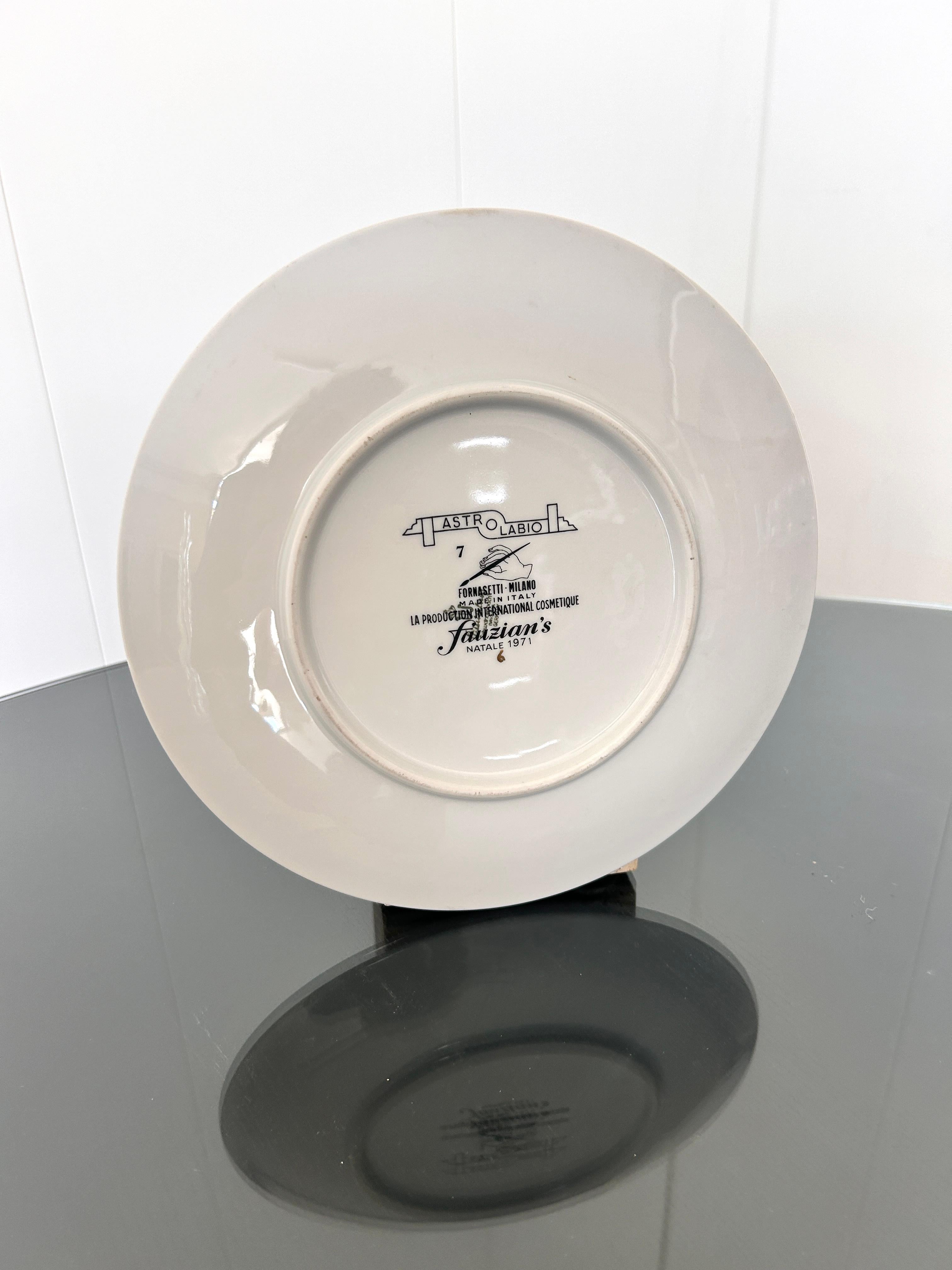 Porcelaine Piatto sériestrolabio, Piero Fornasetti, Fornasetti Milano, 1971 en vente