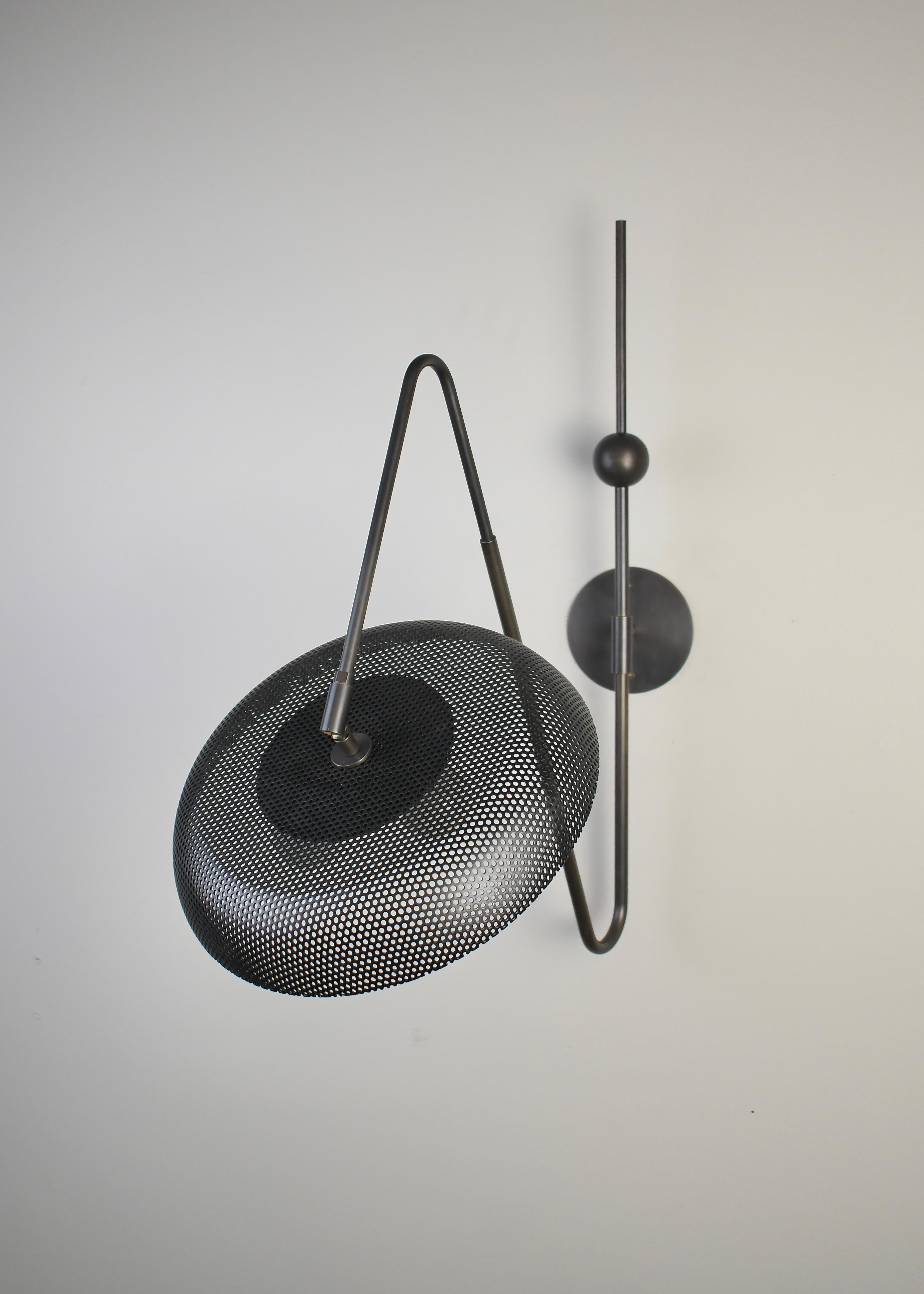 Piatto Wall Light or Sconce in Spun Mesh and Oil-Rubbed Bronze ...