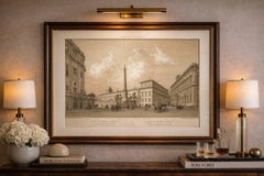 Piazza del Quirinale, Rome – Antique Architectural Square Print, 1869