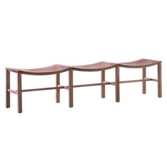 Piazza Scala Walnut Bench, Designed by Michele De Lucchi, Made in Italy
