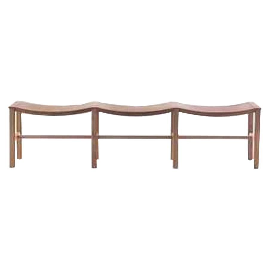 Piazza Scala Walnut Bench, Designed by Michele De Lucchi, Made in Italy For Sale