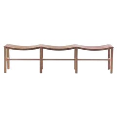Piazza Scala Walnut Bench, Designed by Michele De Lucchi, Made in Italy