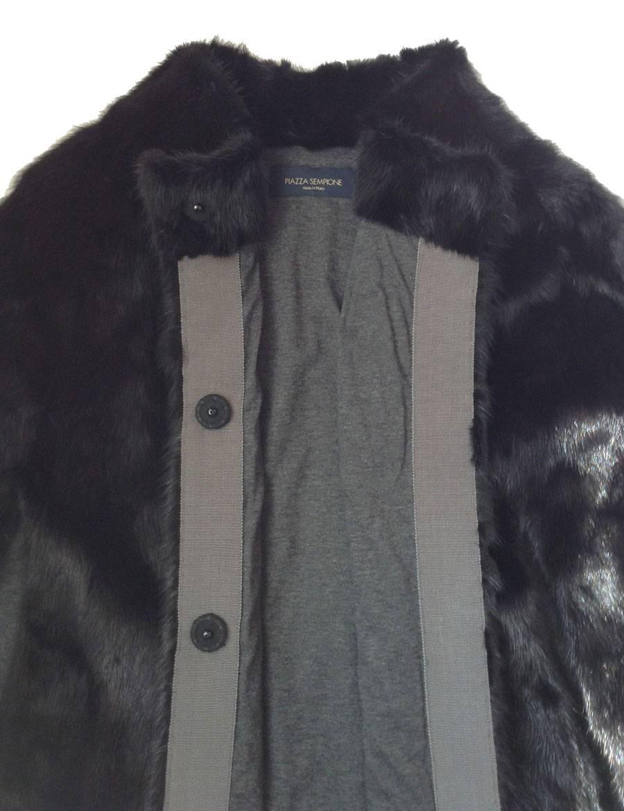 PIAZZA SEMPIONE Black Mink Cape For Sale 1