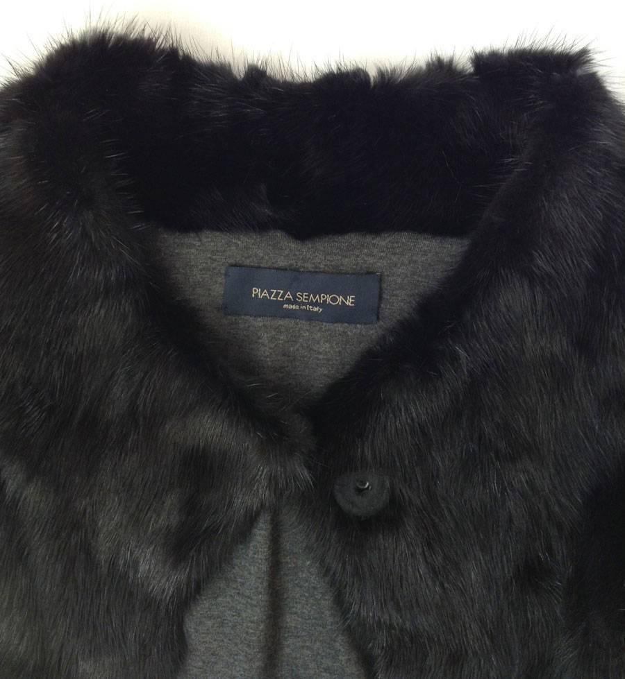 PIAZZA SEMPIONE Black Mink Cape For Sale 2