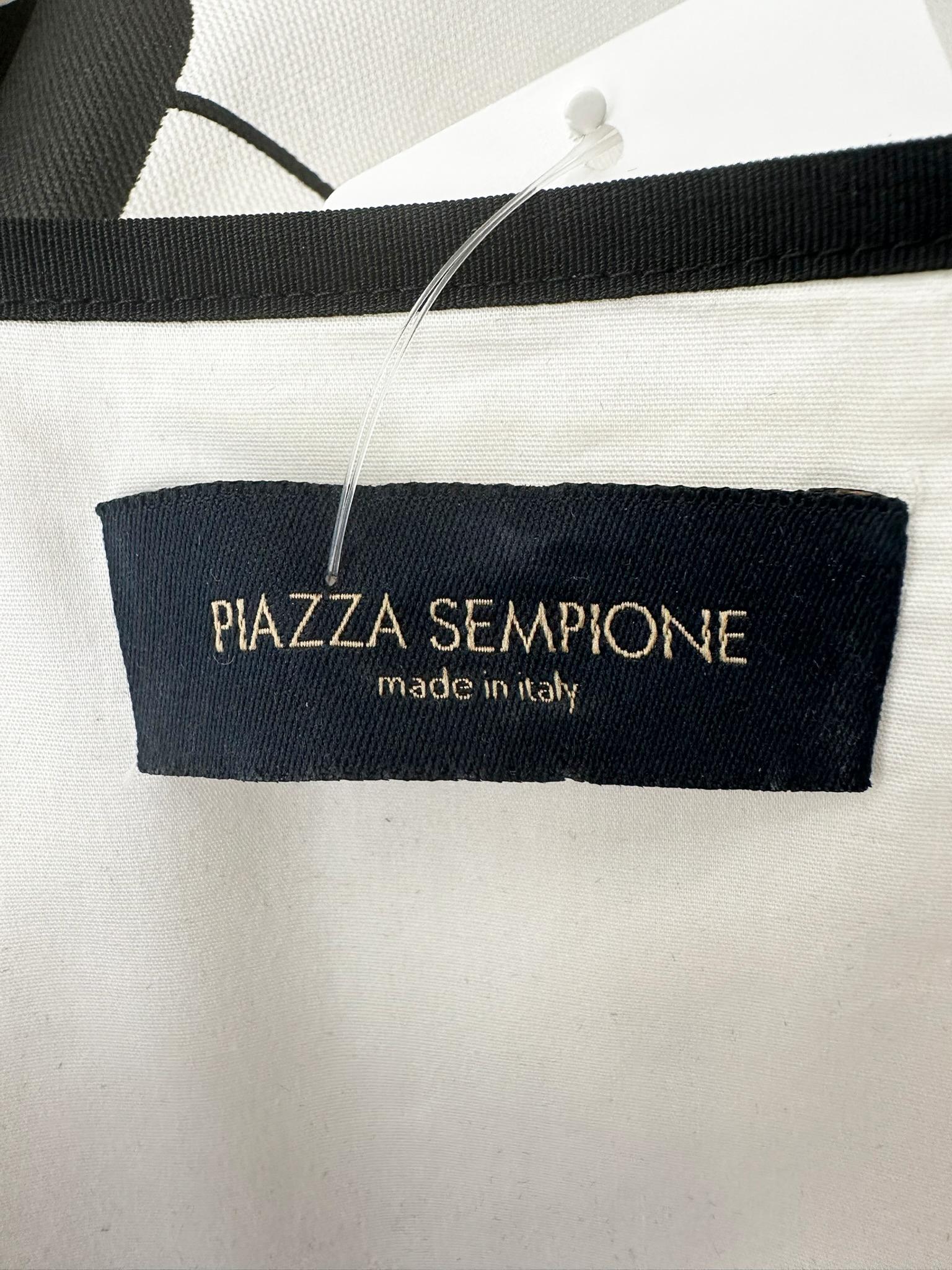 Piazza Sempione Black & White Pop Art Cotton Canvas Smock Dress 46 For Sale 10