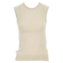 PIAZZA SEMPIONE Italy lana misto cashmere beige gilet senza maniche IT40 S.S.A. Italy