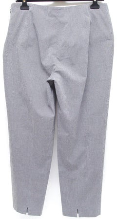 PIAZZA SEMPIONE Pant Cropped Leg Gingham Black White Cotton Blend Side Zipper 48