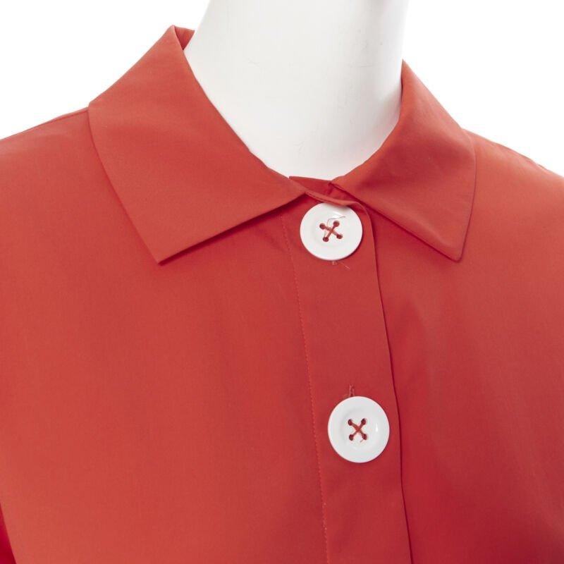 PIAZZA SEMPIONE red cotton blend white overstitch babydoll blouse top IT38
Reference: LNKO/A01603
Brand: Piazza Sempione
Model: Babydoll top
Material: Cotton, Blend
Color: Red
Pattern: Solid
Closure: Button
Extra Details: Oversized button design.