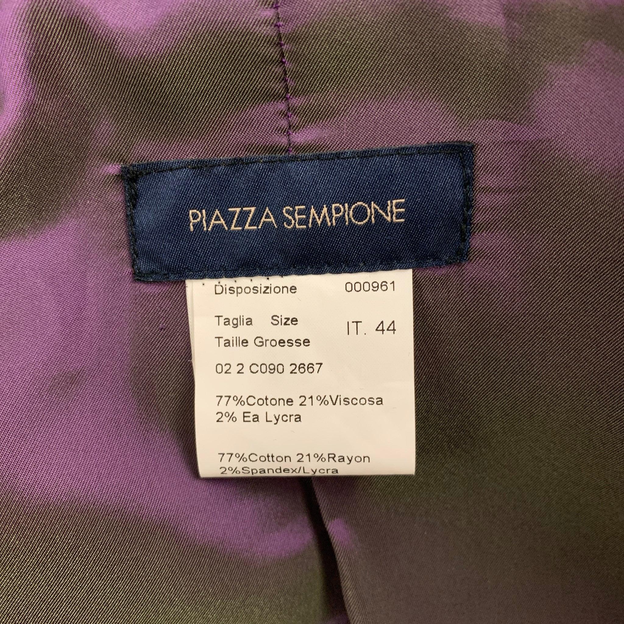 PIAZZA SEMPIONE Size 8 Purple Cotton Blend Notch Lapel Coat In Good Condition For Sale In San Francisco, CA