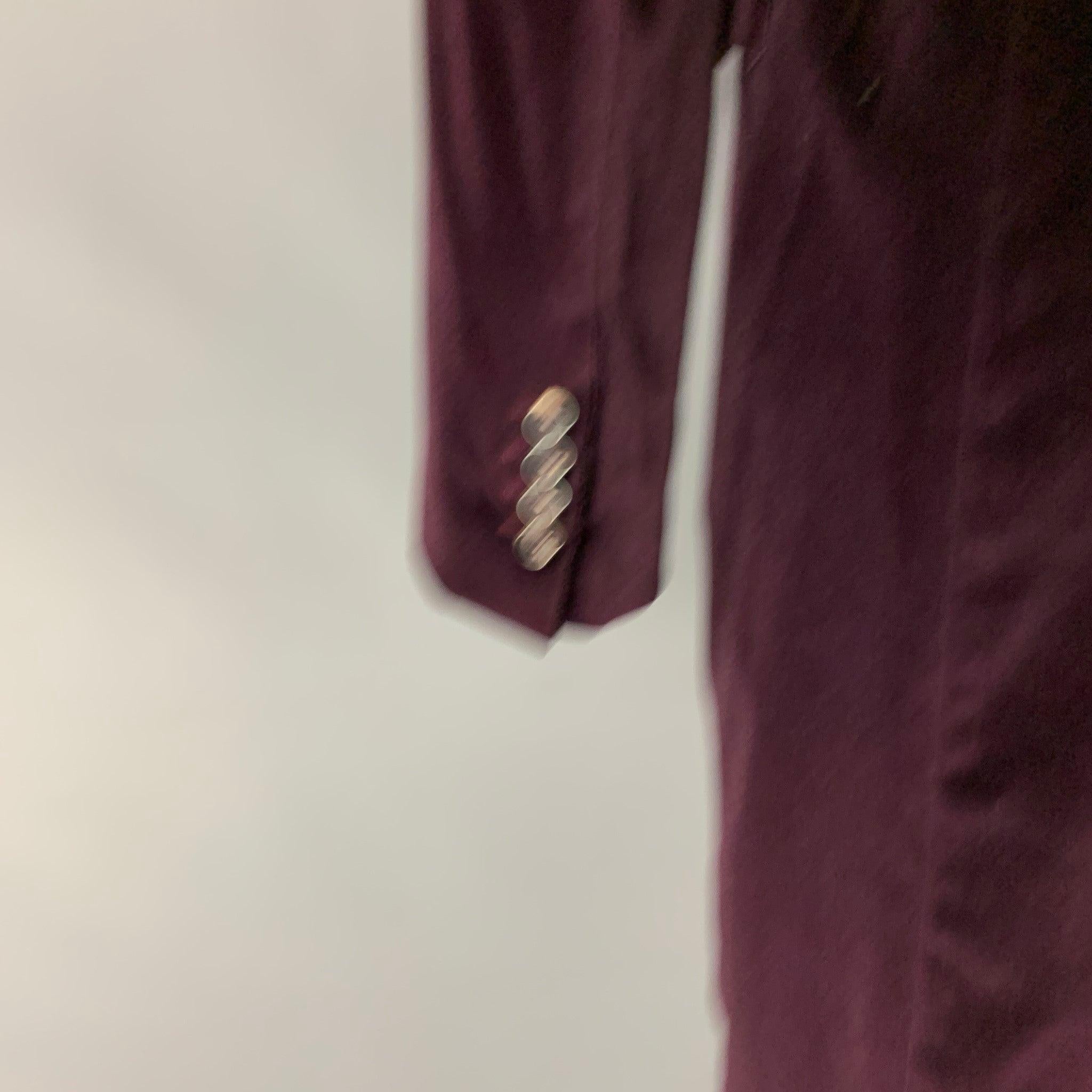 PIAZZA SEMPIONE Size 8 Purple Cotton Blend Velvet Coat For Sale 1