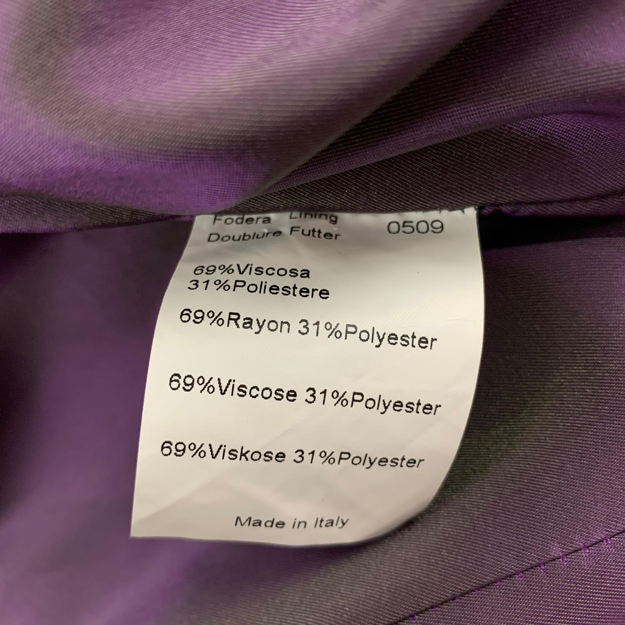 Black PIAZZA SEMPIONE Size 8 Purple Cotton Blend Velvet Coat
