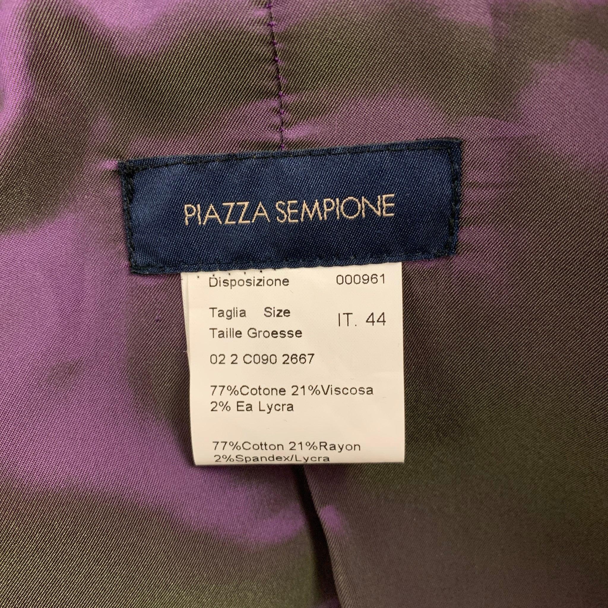 PIAZZA SEMPIONE Size 8 Purple Cotton Blend Velvet Coat For Sale 3