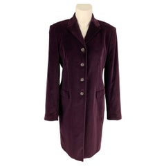 PIAZZA SEMPIONE Size 8 Purple Cotton Blend Velvet Coat