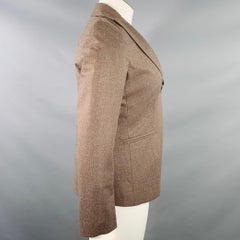 PIAZZA SEMPIONE Taglia L Taupe Giacca Blazer in misto lana con risvolto a tacche