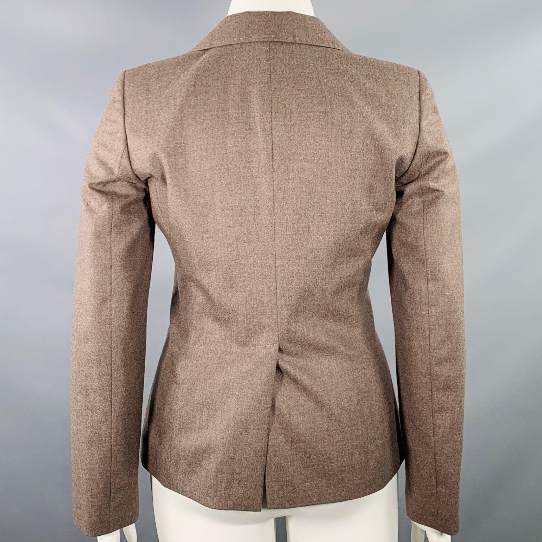 PIAZZA SEMPIONE Talla L Topo Mezcla de lana Chaqueta con solapa de muesca Blazer Marrón en venta