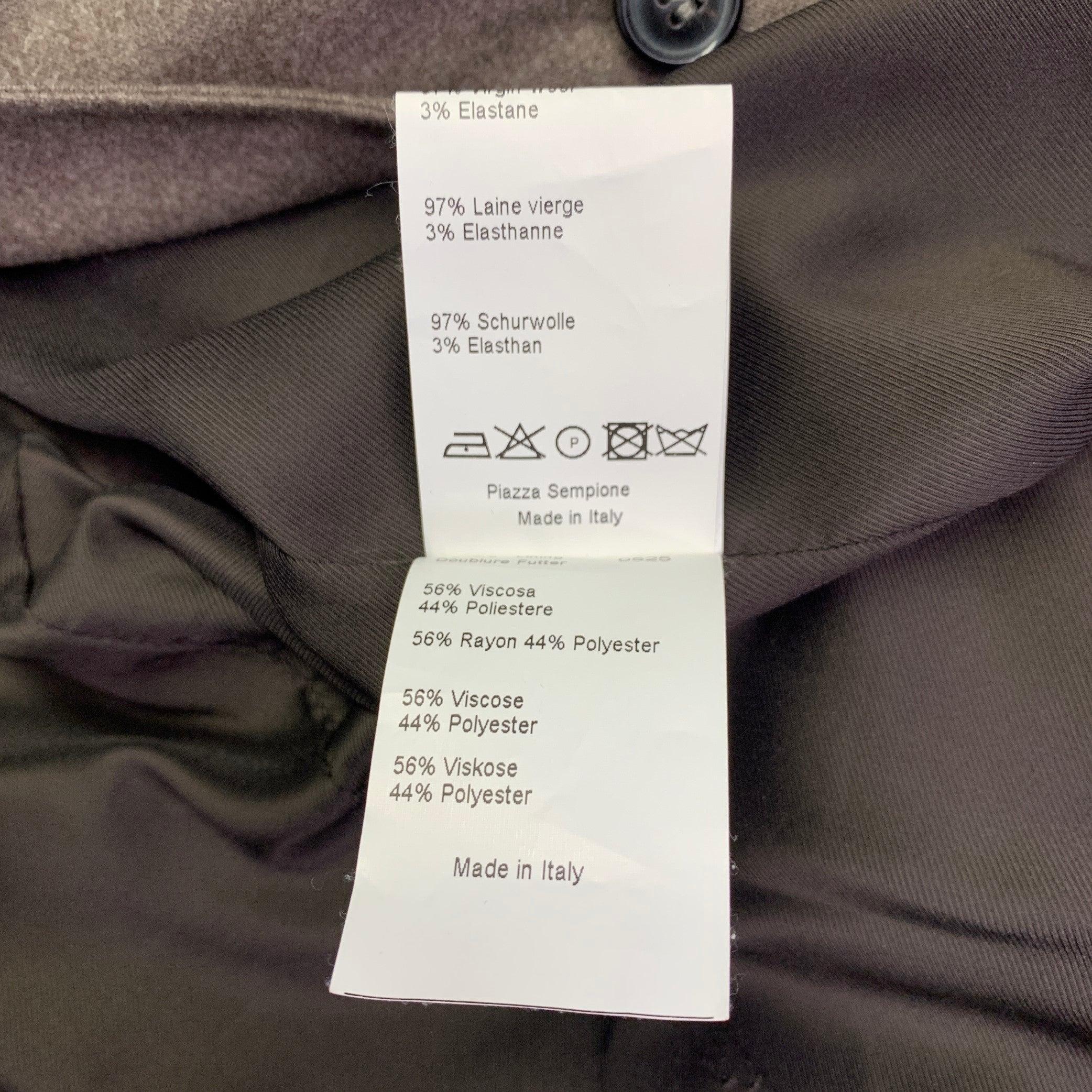 PIAZZA SEMPIONE Talla L Topo Mezcla de lana Chaqueta con solapa de muesca Blazer en venta 2