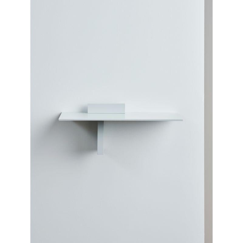 Piazzetta shelf, light grey by Atelier Ferraro
Dimensions: L33 x W10 x H14 cm
Materials: Recycled Aluminium

Also Available: Cement Greyand Pebble Grey colors

„THE FORM FOLLOWS THE REST“: In a future where raw materials won't be as abundantly